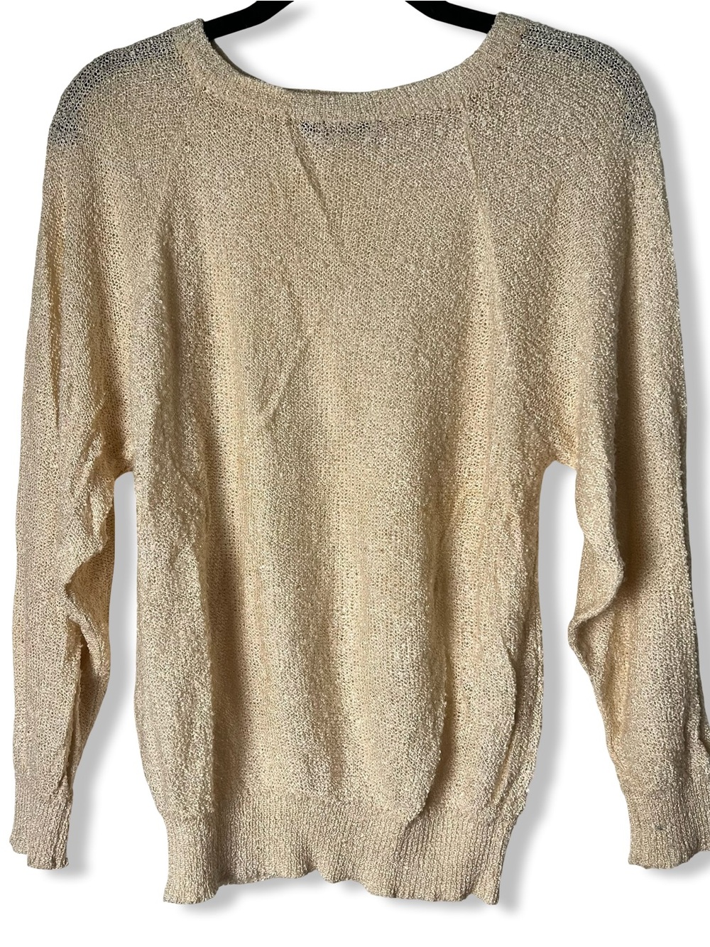 French Rags Hand Loomed Vintage Buttercream Slub Knit Rayon Sweater Sz 2 M